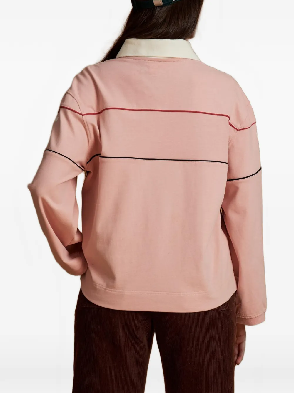 La Martina Ethelred logo-print long-sleeved polo top Roze