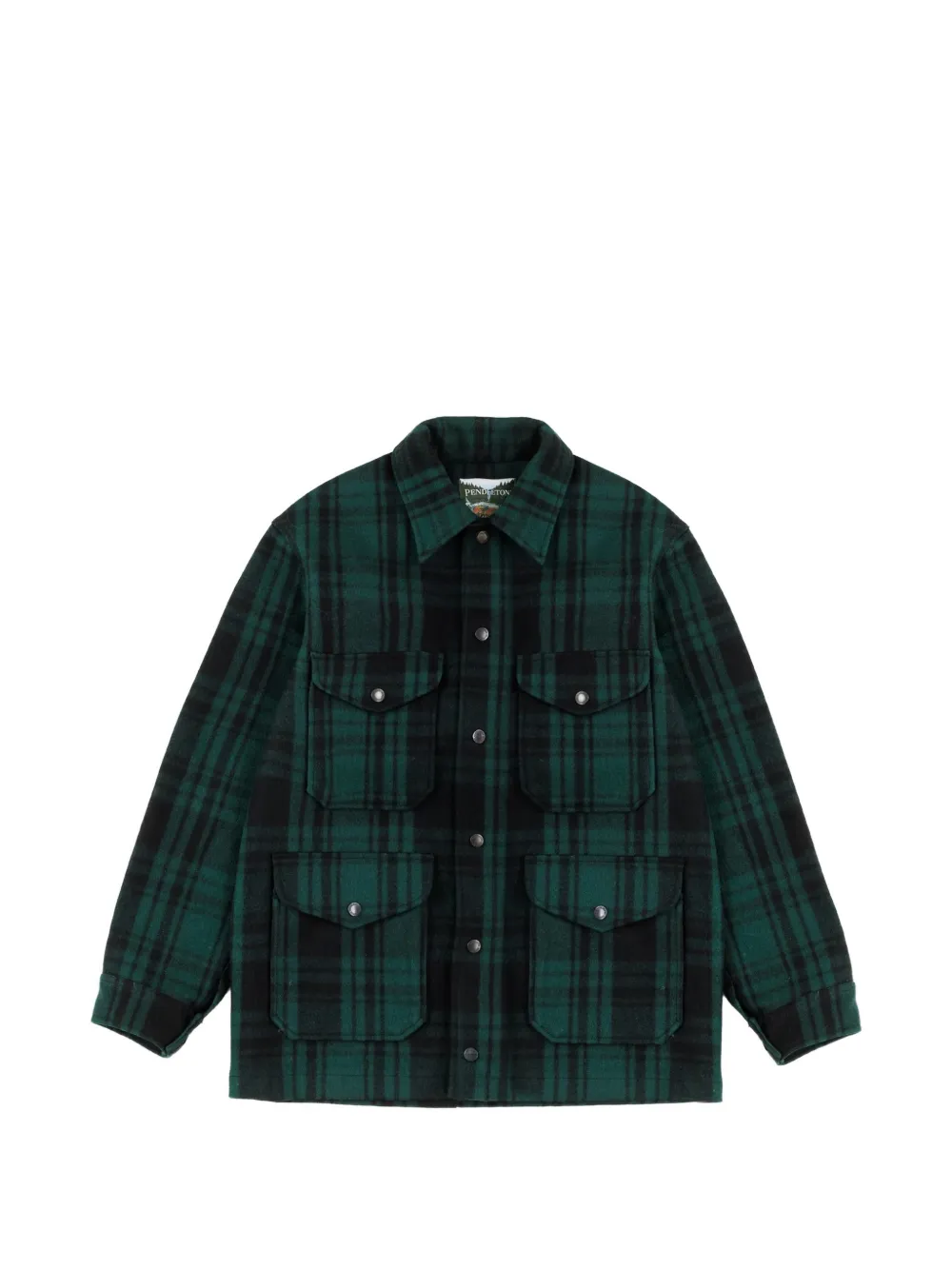Pendleton  Mackinaw plaid-pattern wool jacket | Green | Image 1