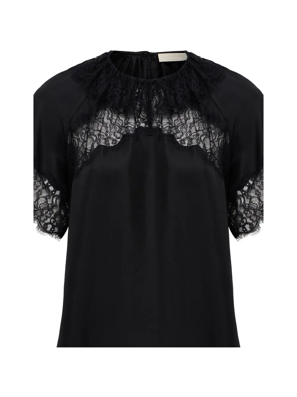 Ulla Johnson Nina lace-trim silk blouse Zwart