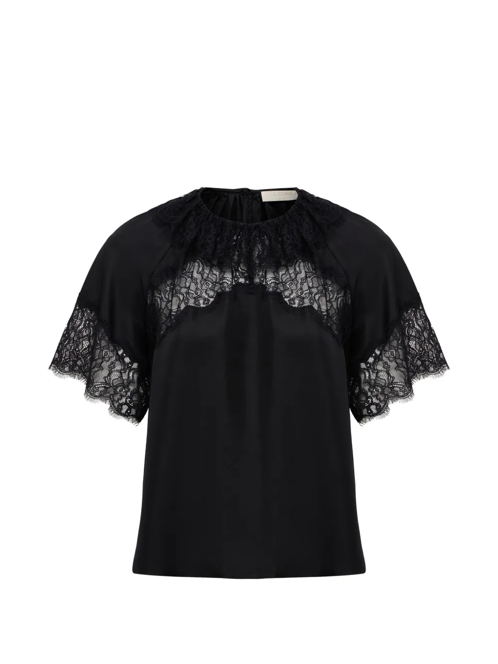 Ulla Johnson Nina lace-trim silk blouse Zwart