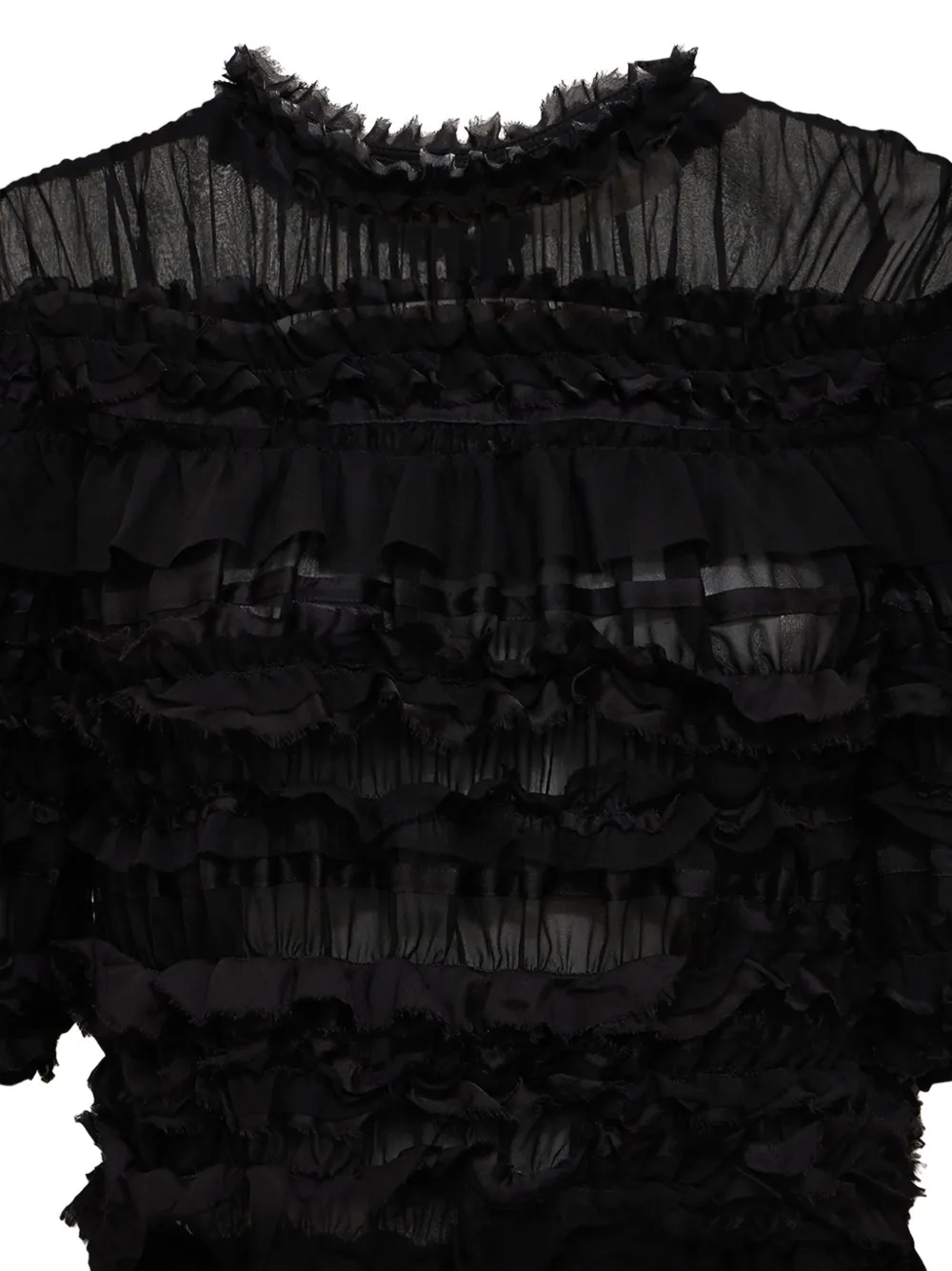Ulla Johnson Mabel ruffled silk top Zwart
