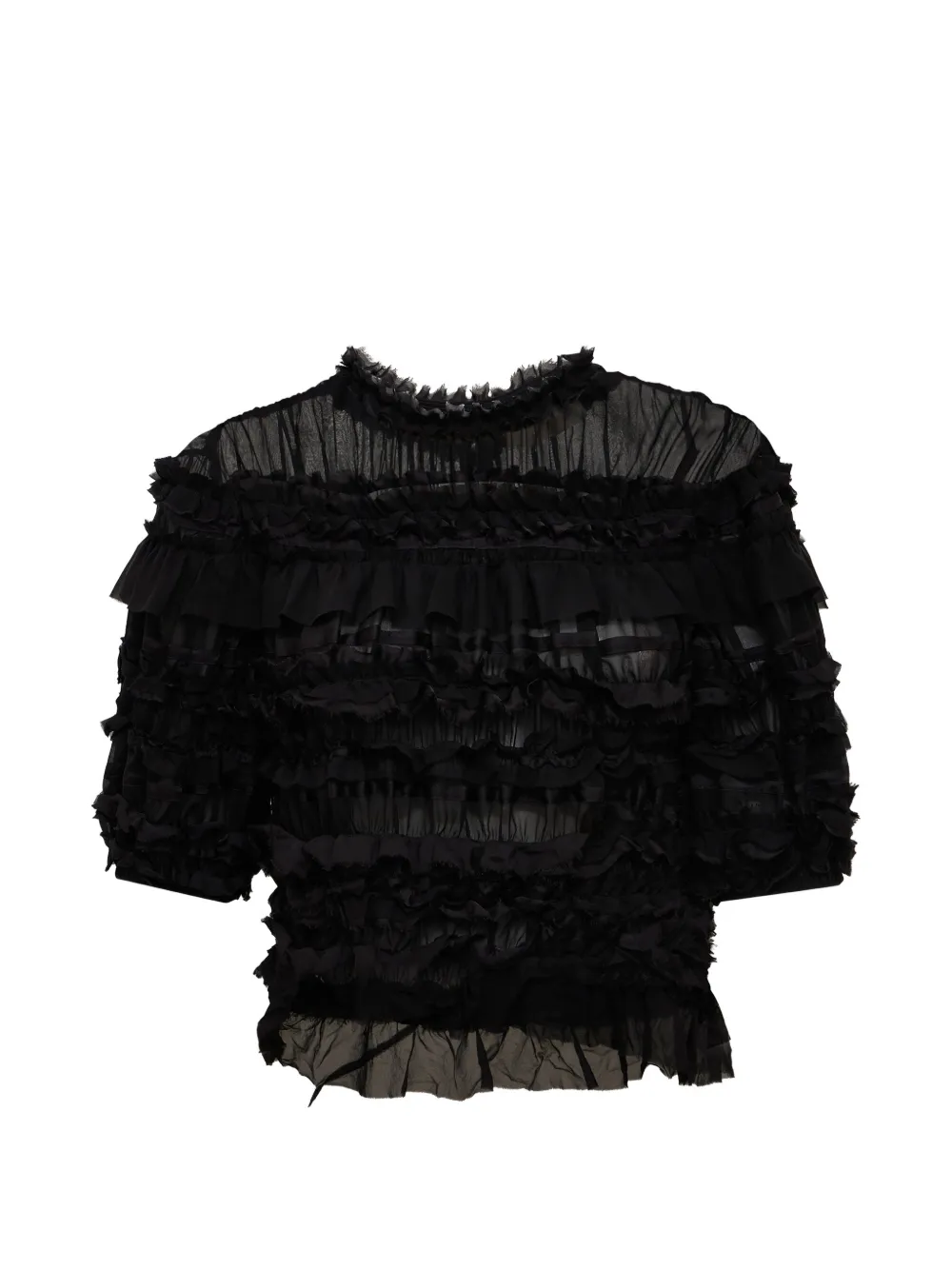 Ulla Johnson Mabel ruffled silk top Zwart