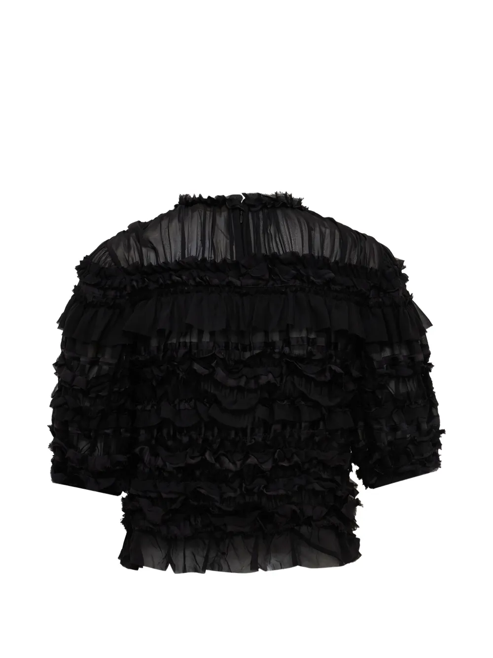 Ulla Johnson Mabel ruffled silk top Zwart