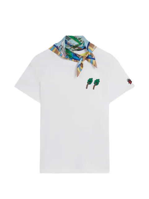 Mira Mikati detachable-scarf embroidered T-shirt