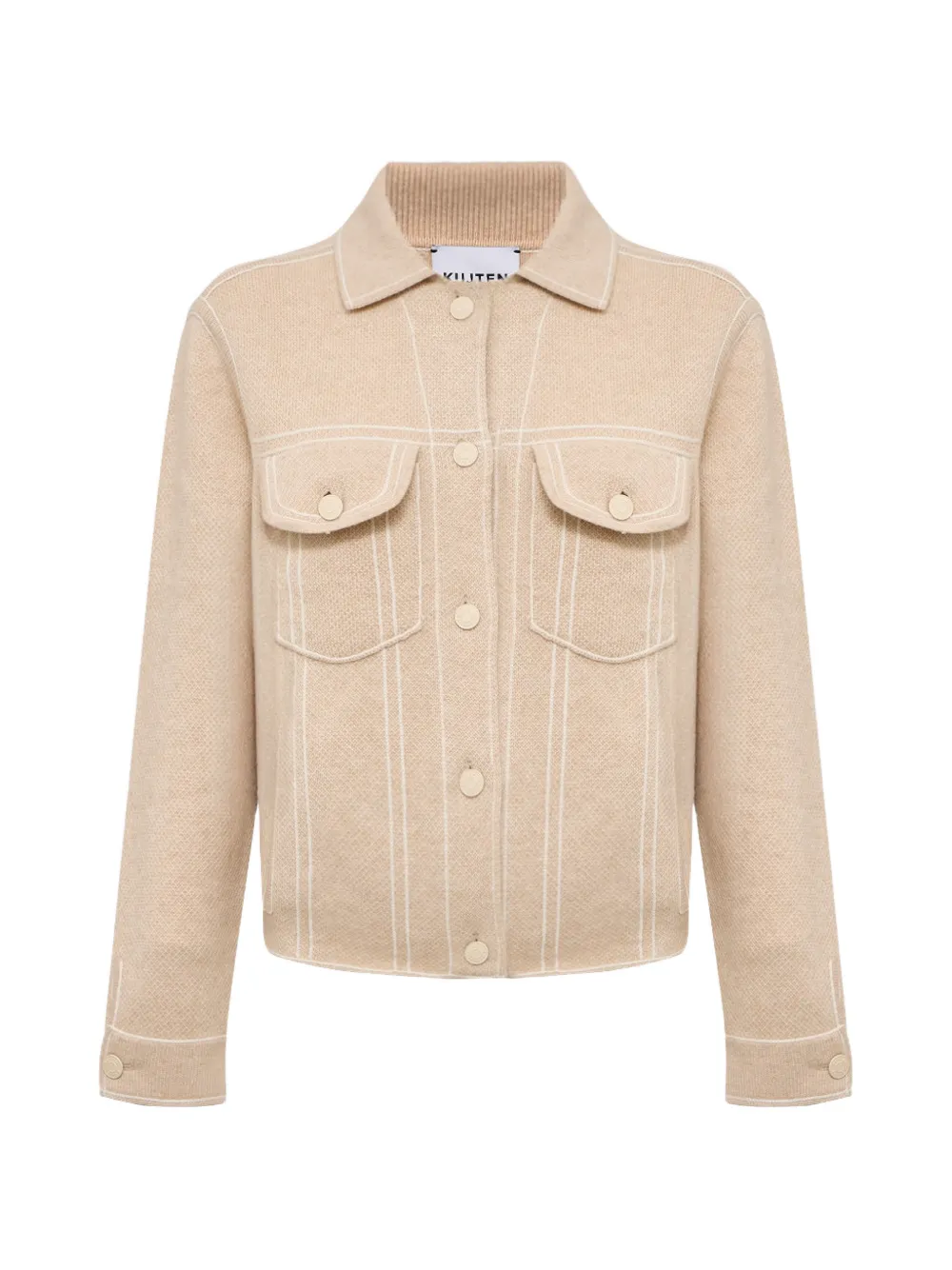 kujten Jessinora contrast-stitch cashmere jacket - Toni neutri