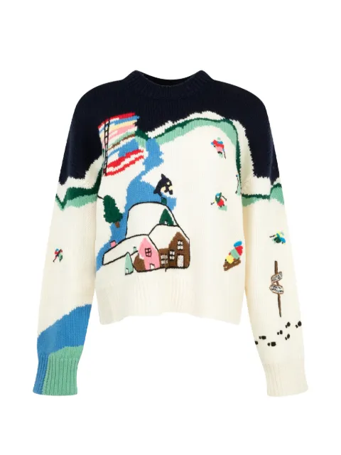 Mira Mikati snow intarsia-knit sweater