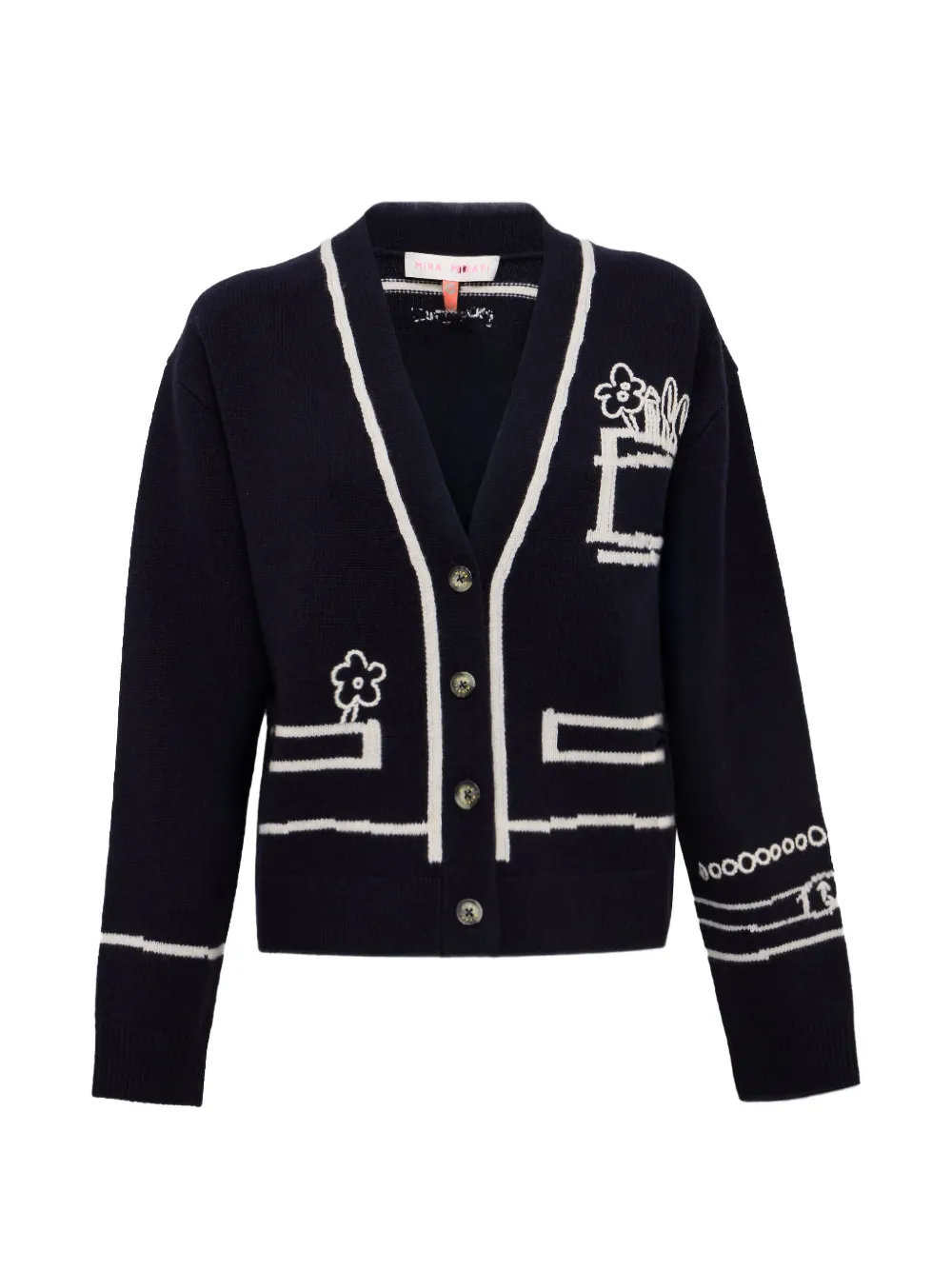 Mira Mikati trompe l'oeil cardigan - Blu