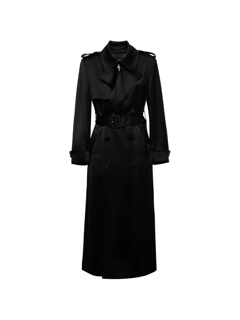 SIMKHAI Alvida belted double-breasted trench coat - Nero