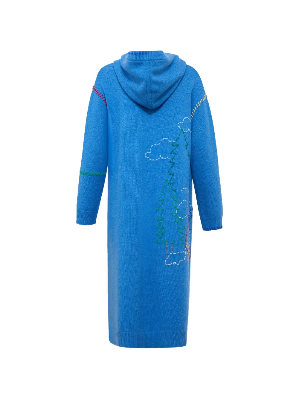 Mira Mikati embroidered hooded long cardigan - Blu