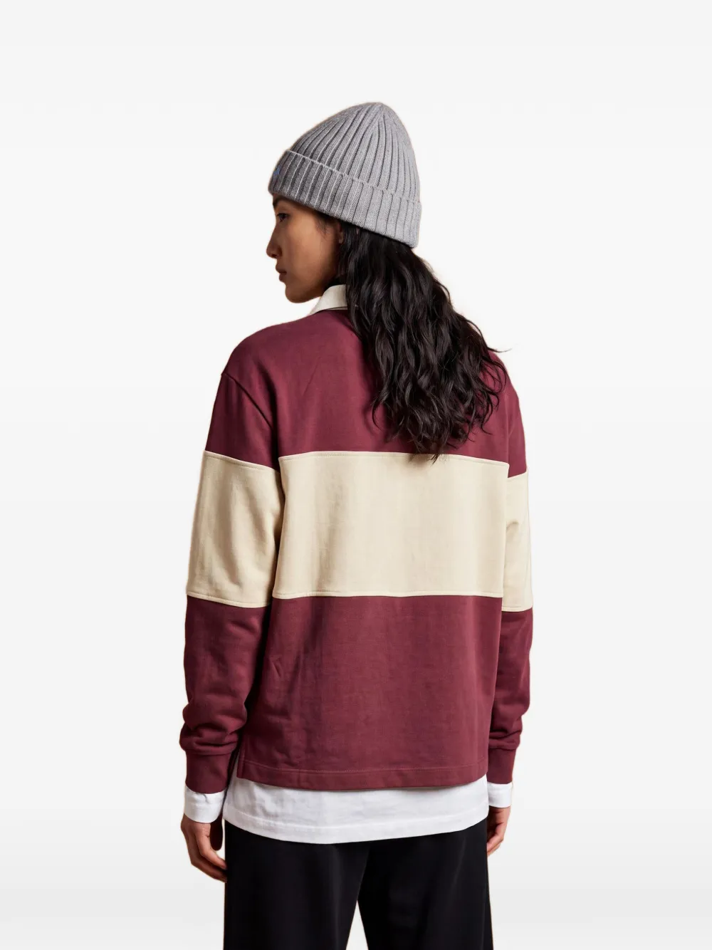 La Martina Eugenia colour-block long-sleeve polo shirt Rood