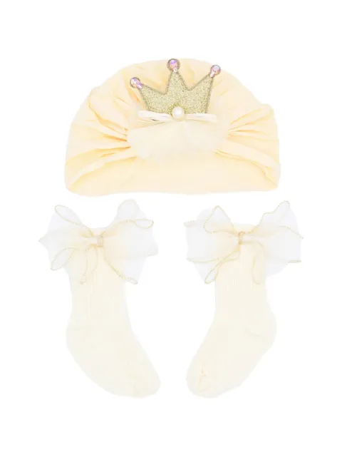 Mimi Tutu crown-motif hat set (set of two)