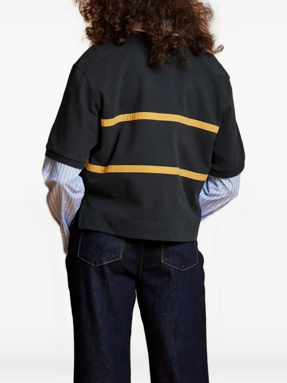 La Martina Etienne logo-embroidered striped polo top Blauw