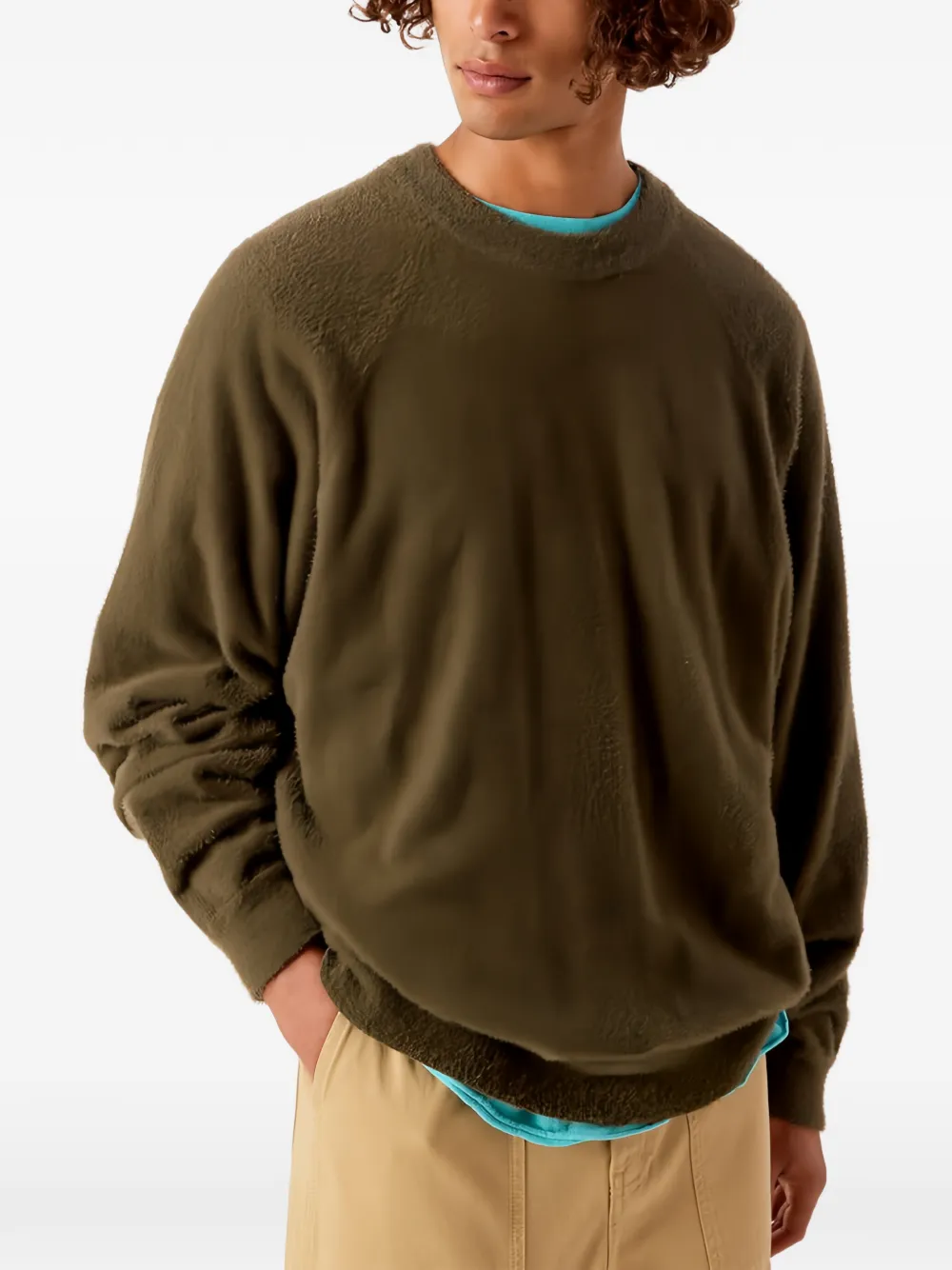 American Vintage Sapowood brushed raglan-sleeve sweatshirt Groen