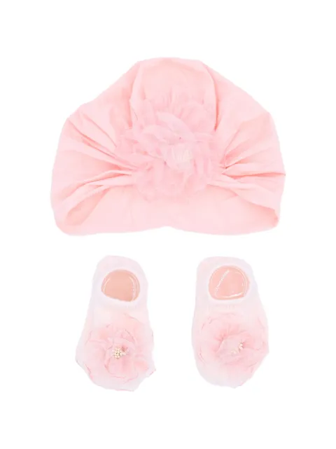 Mimi Tutu flower-embellished hat set (set of two)