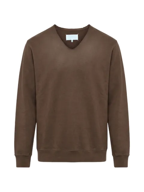 Maison Margiela washed V-neck cotton sweatshirt