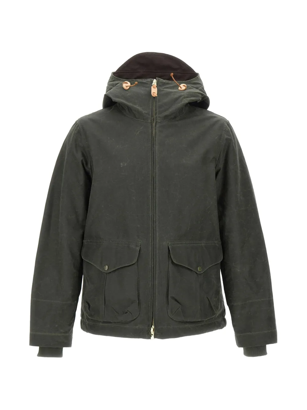 Manifattura Ceccarelli waxed cotton hooded jacket - Verde