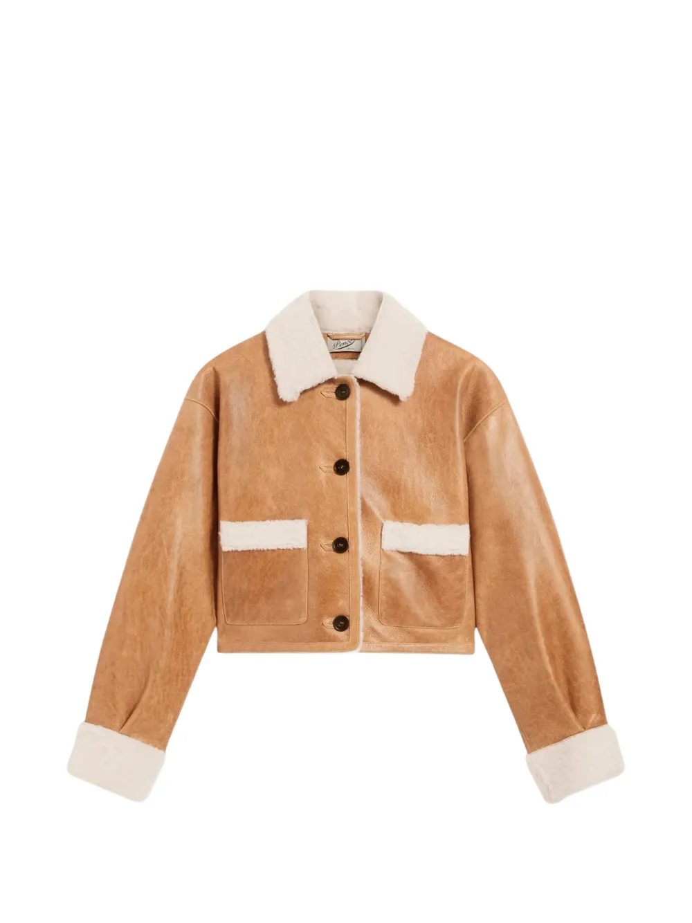 Pence Svezia shearling-trim button-up jacket - Marron Pence Svezia shearling-trim button-up jacket - Marron