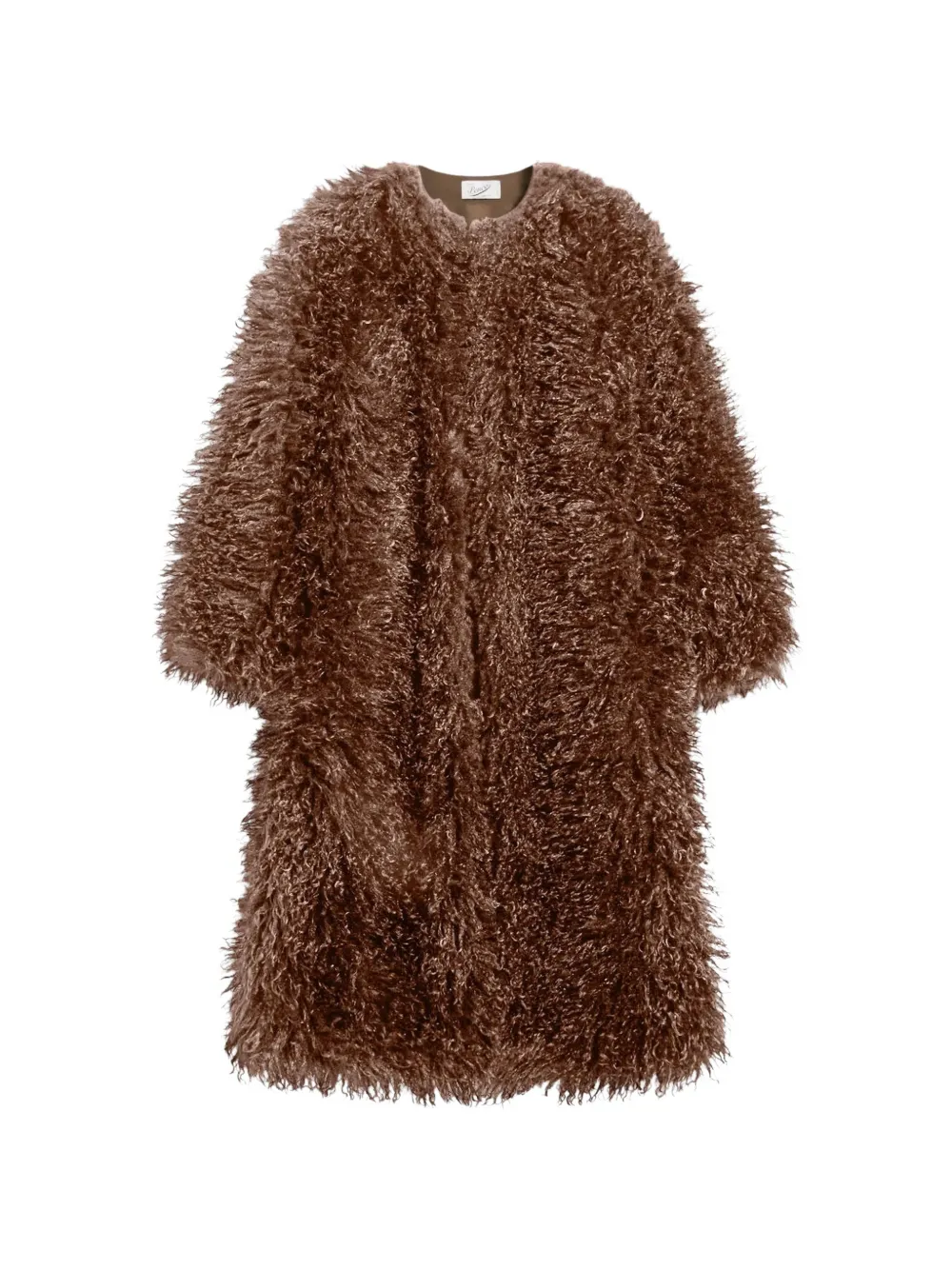 Pence faux-fur round-neck coat - Marron Pence faux-fur round-neck coat - Marron