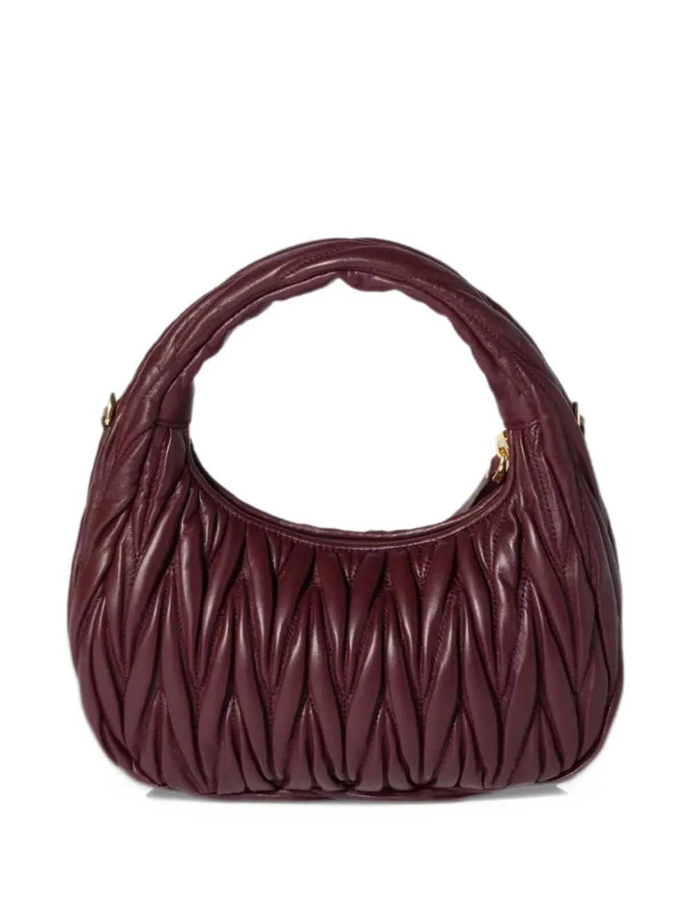 Miu Wander Matelassé nappa leather tote bag Rood
