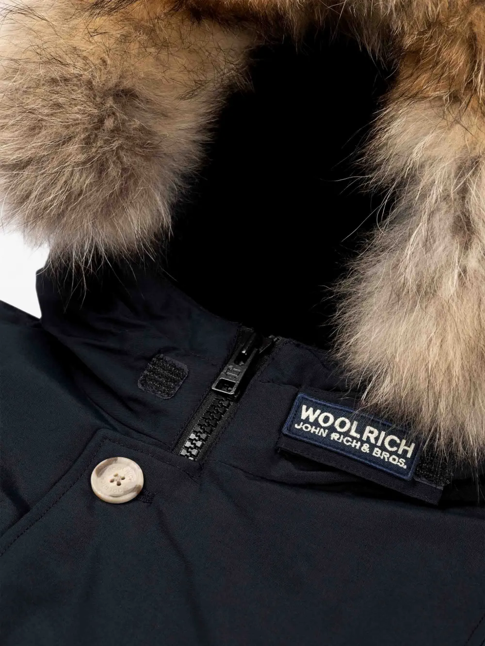 Woolrich Kids Artic trim hooded parka coat Blauw