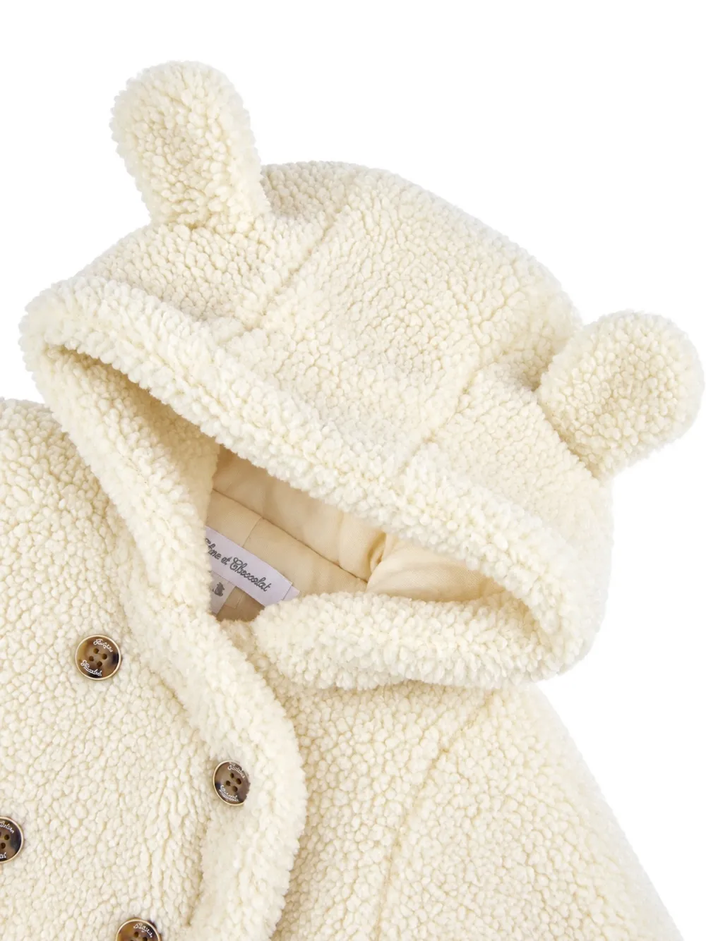 Tartine Et Chocolat faux-fur double-breasted romper Wit