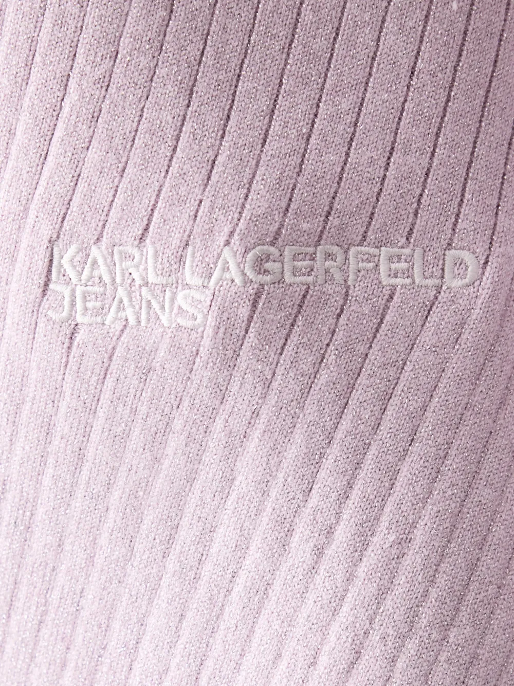 Karl Lagerfeld Jeans ribbed-knit logo-embroidered sweater Paars