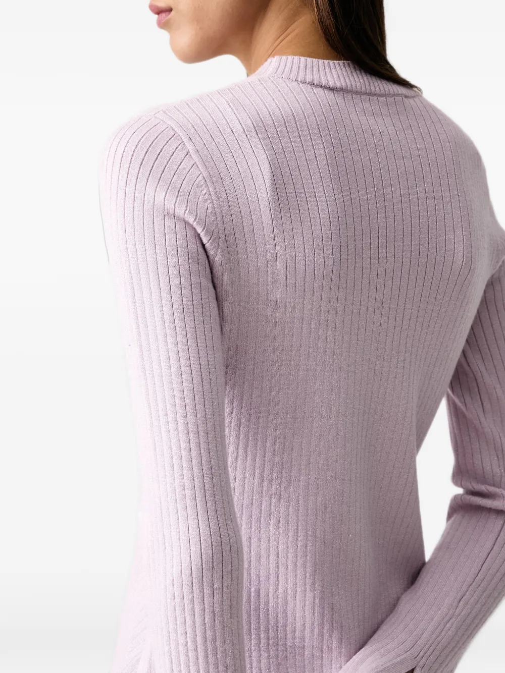 Karl Lagerfeld Jeans ribbed-knit logo-embroidered sweater Paars