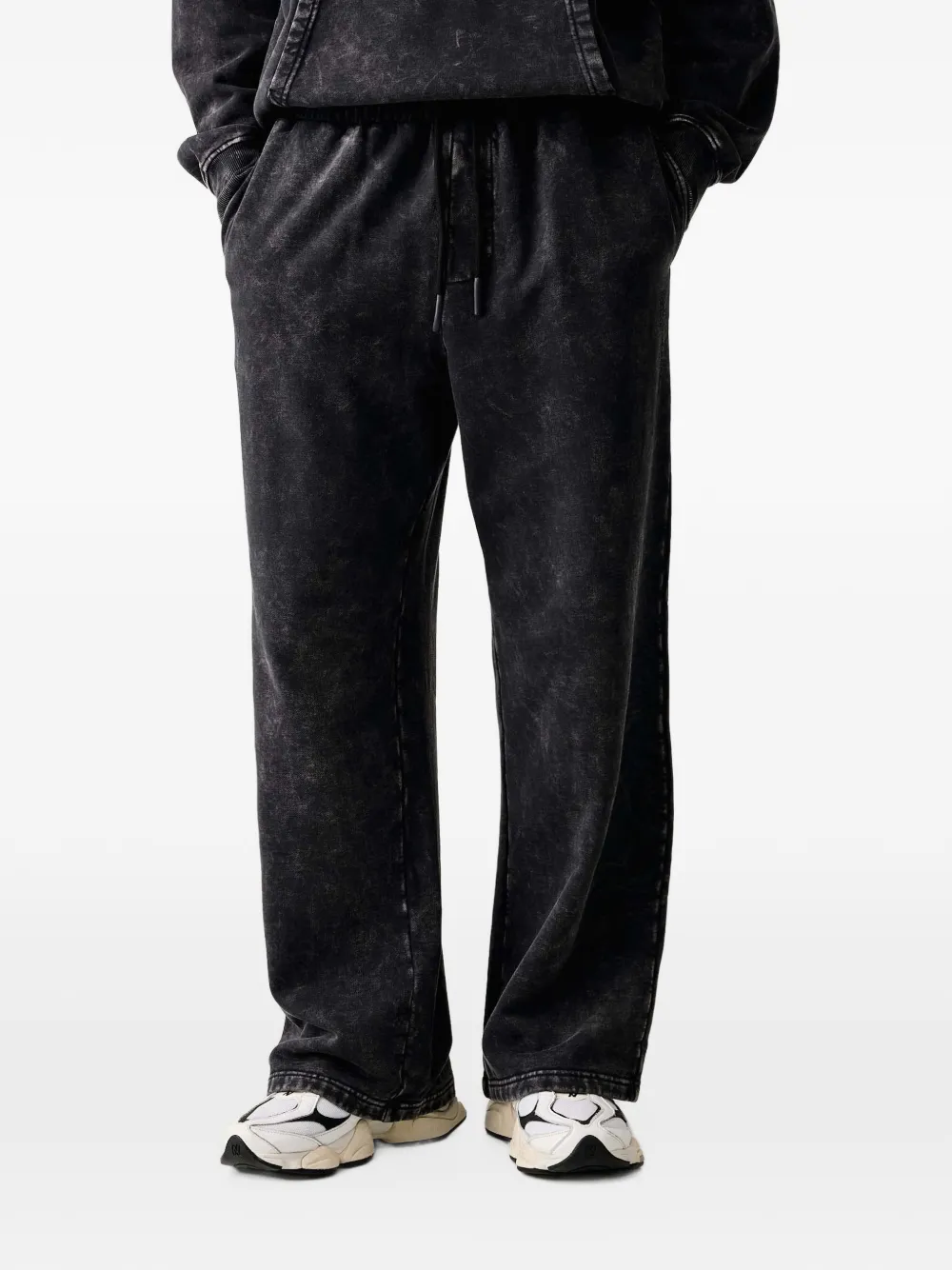 Karl Lagerfeld Jeans acid-wash cotton track pants - Nero