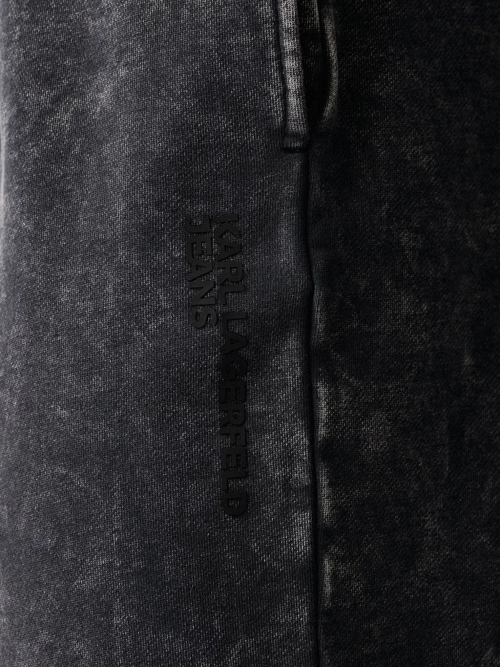 Karl Lagerfeld Jeans Katoenen trainingsbroek met acid-wassing Zwart