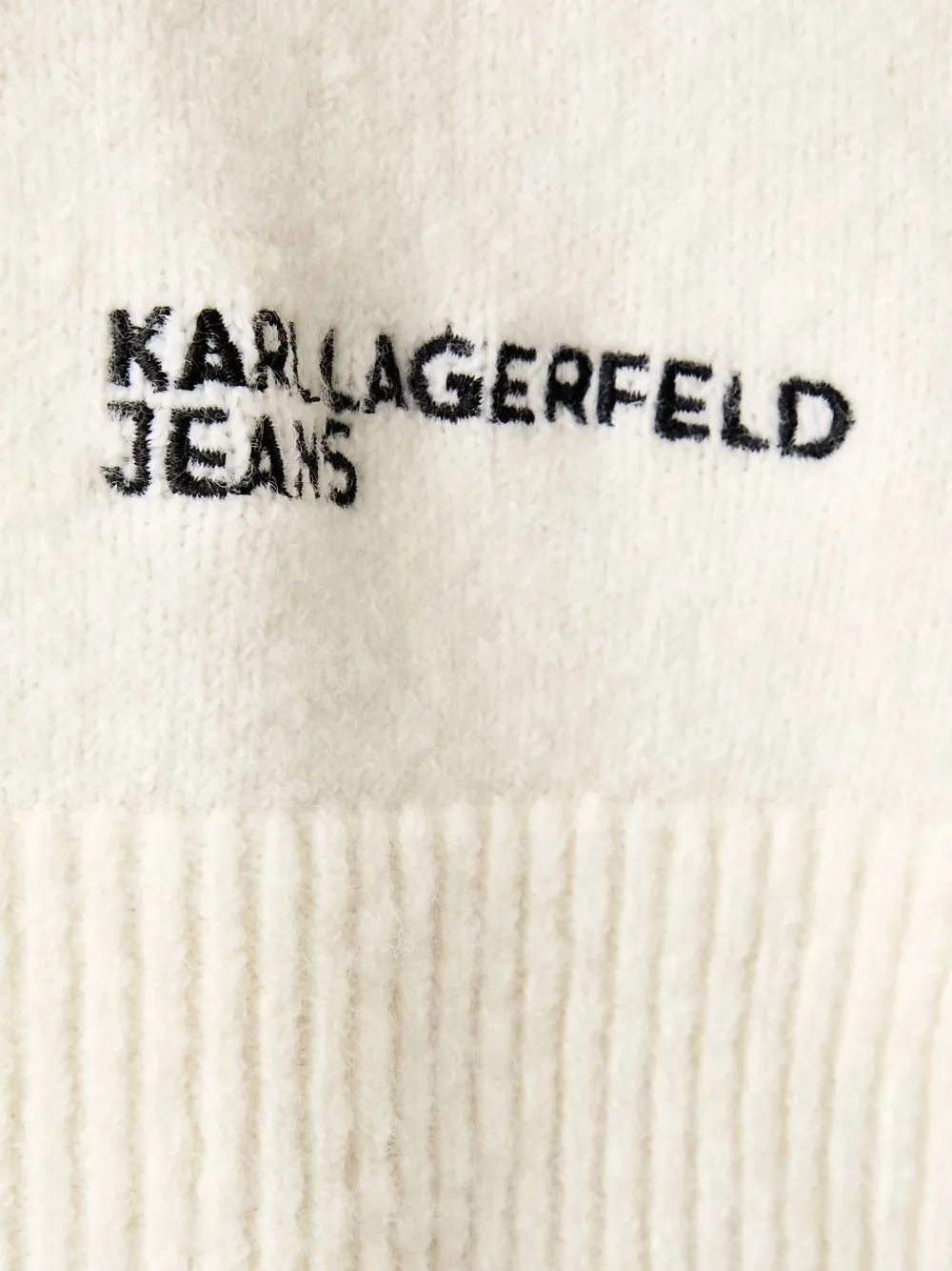 Karl Lagerfeld Jeans logo-embroidered side-slit sweater Beige
