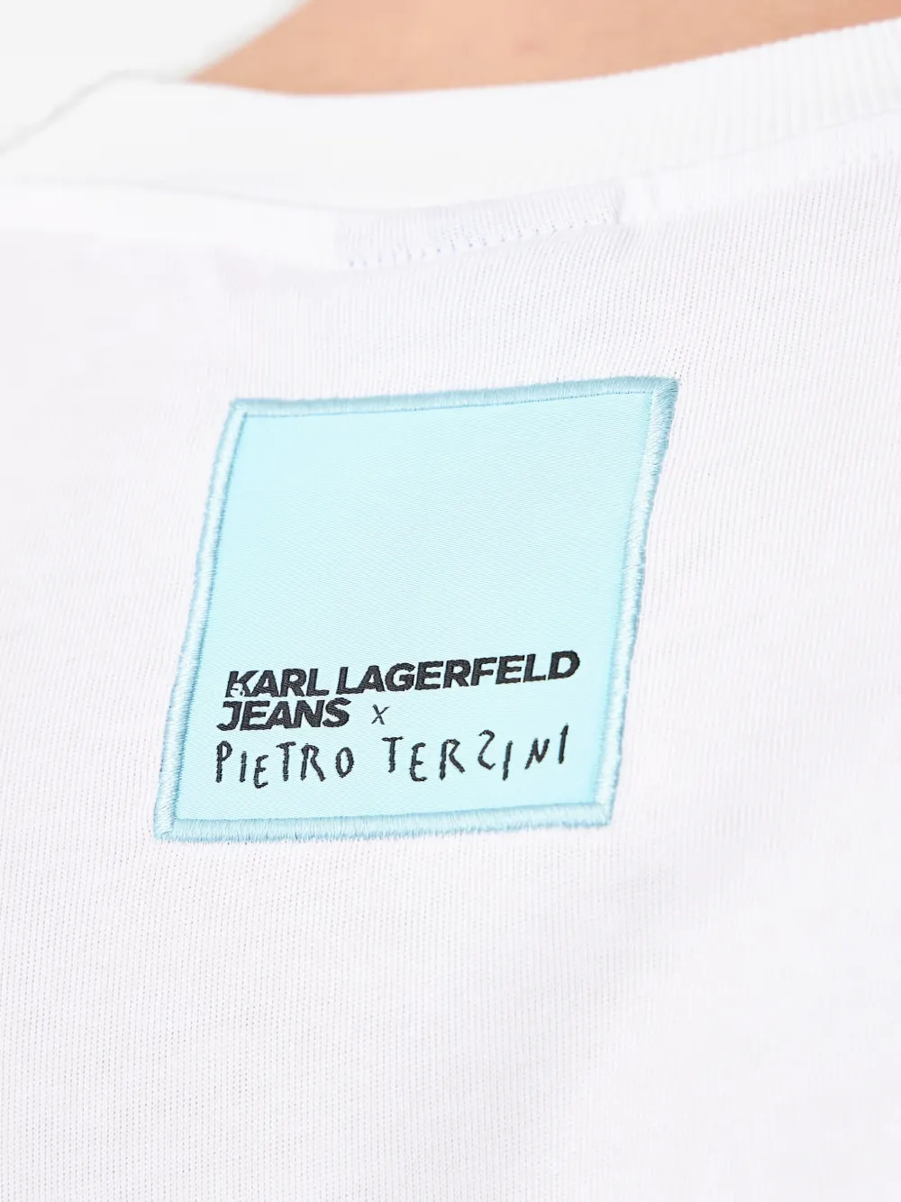 Karl Lagerfeld Jeans x Pietro Terzini slogan-print T-shirt Wit
