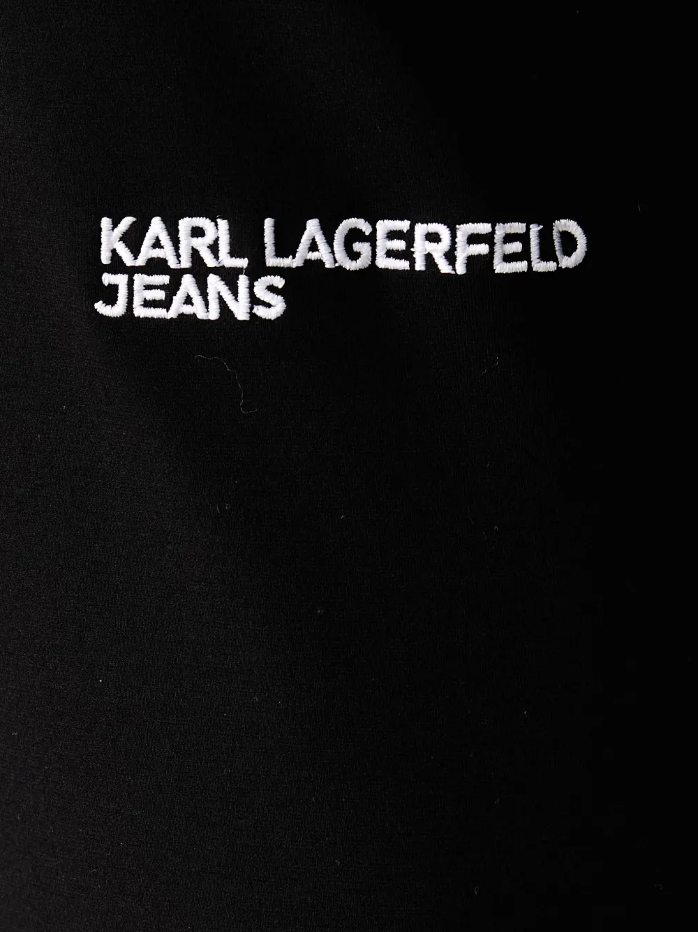 Karl Lagerfeld Jeans logo-embroidered flared mini dress Zwart