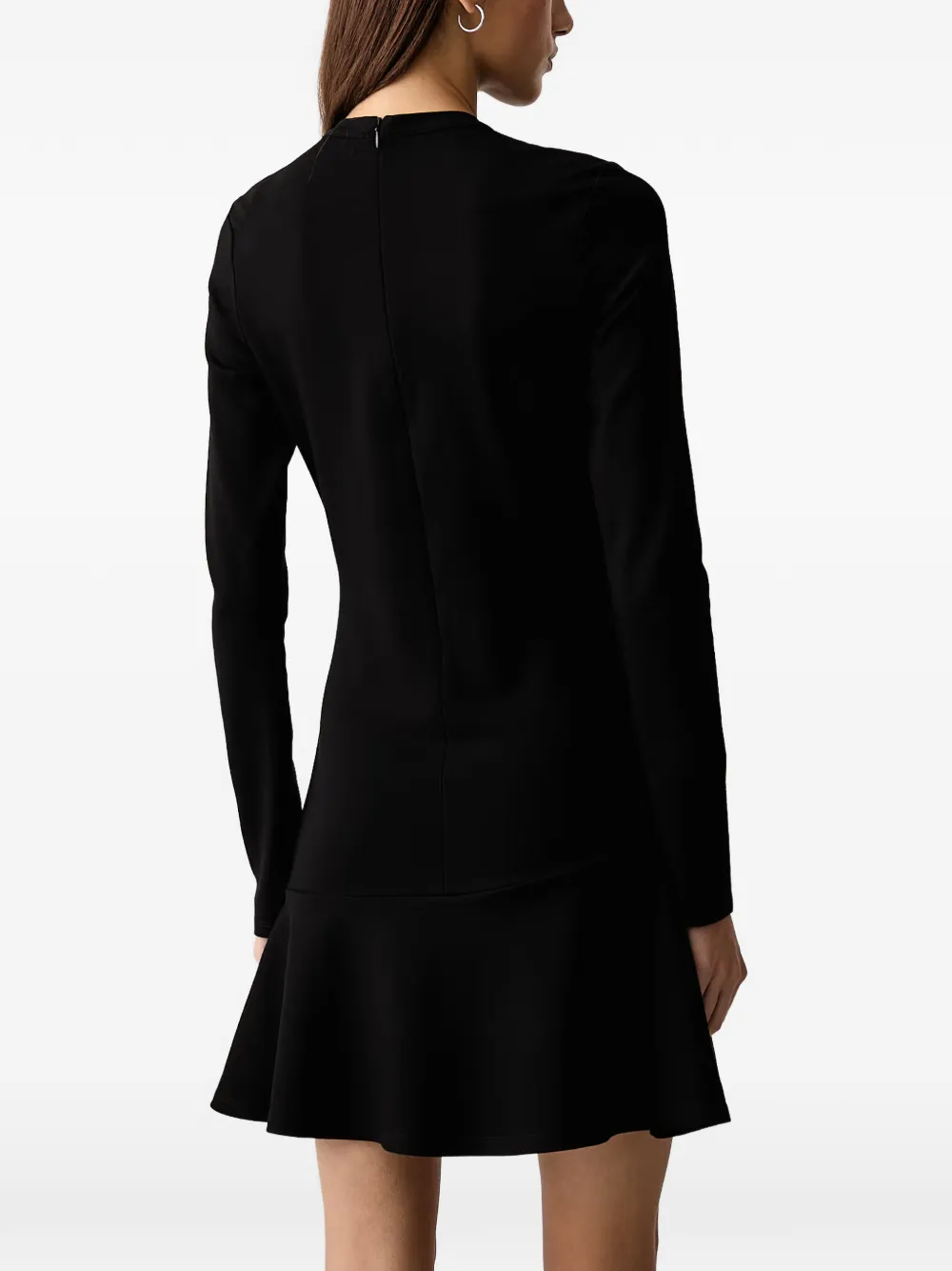Karl Lagerfeld Jeans logo-embroidered flared mini dress Zwart