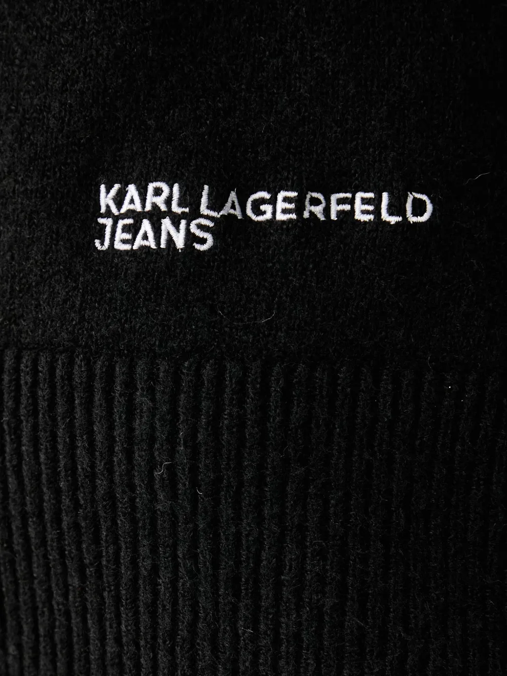 Karl Lagerfeld Jeans contrast-trim logo-embroidered sweater Zwart