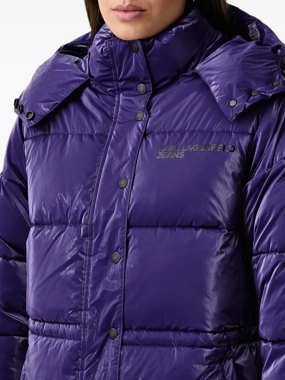 Karl Lagerfeld Jeans logo-print quilted jacket Paars