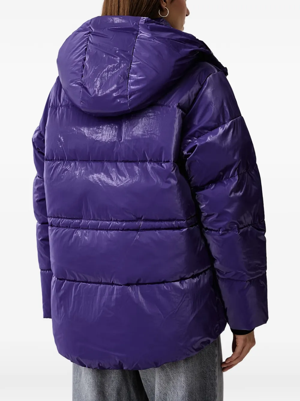 Karl Lagerfeld Jeans logo-print quilted jacket Paars