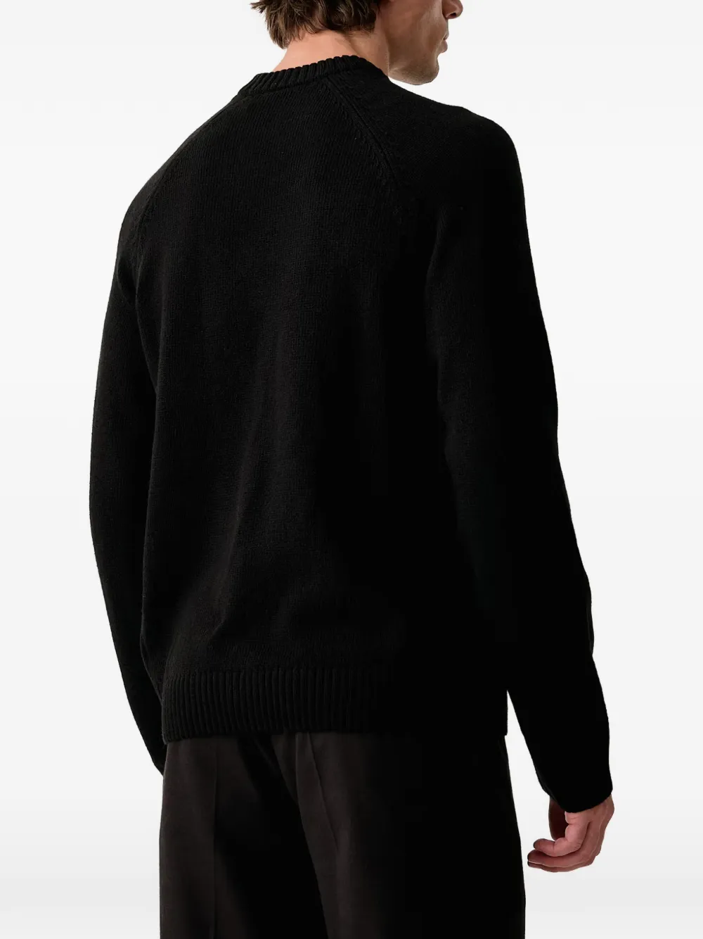 Karl Lagerfeld Jeans logo-patch raglan-sleeve sweater Zwart