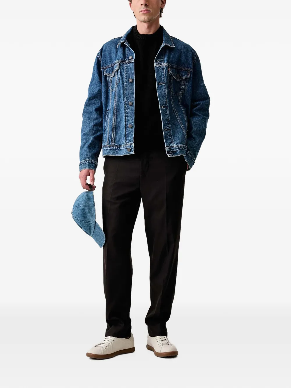 Karl Lagerfeld Jeans logo-patch raglan-sleeve sweater Zwart