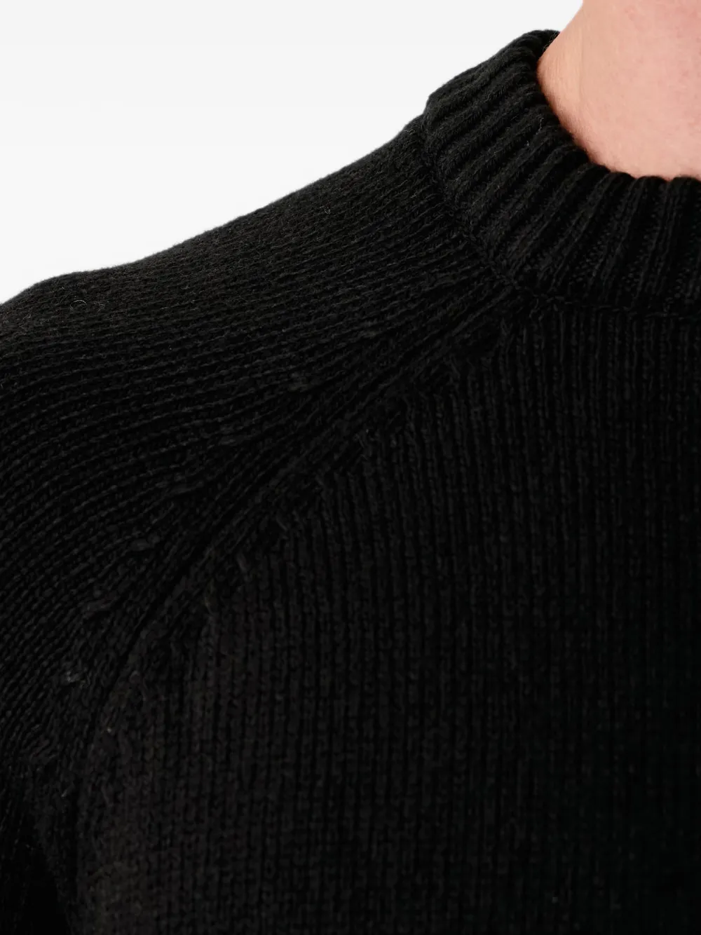 Karl Lagerfeld Jeans logo-patch raglan-sleeve sweater Zwart