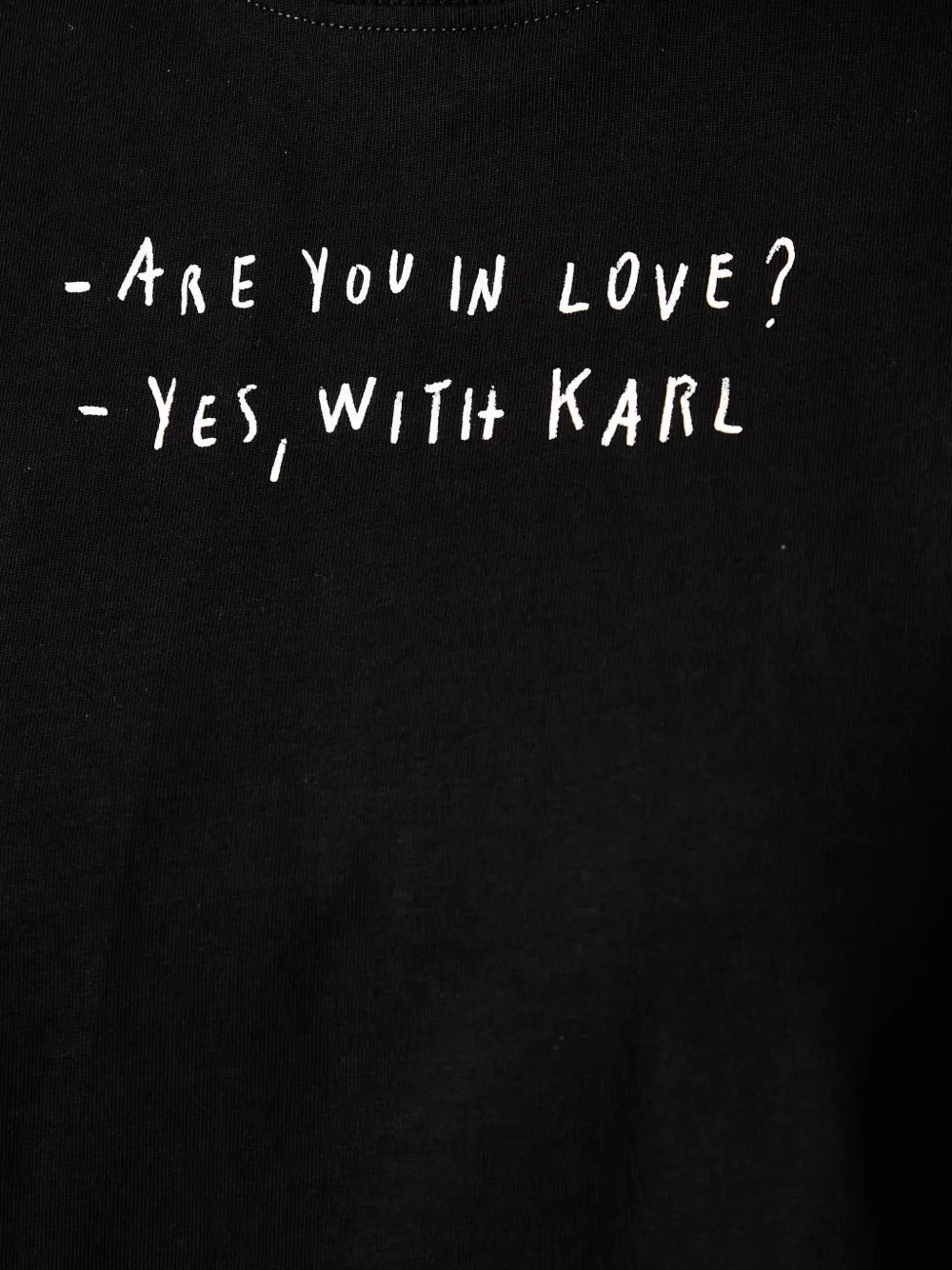 Karl Lagerfeld Jeans x Pietro Terzini cropped T-shirt met tekst Zwart