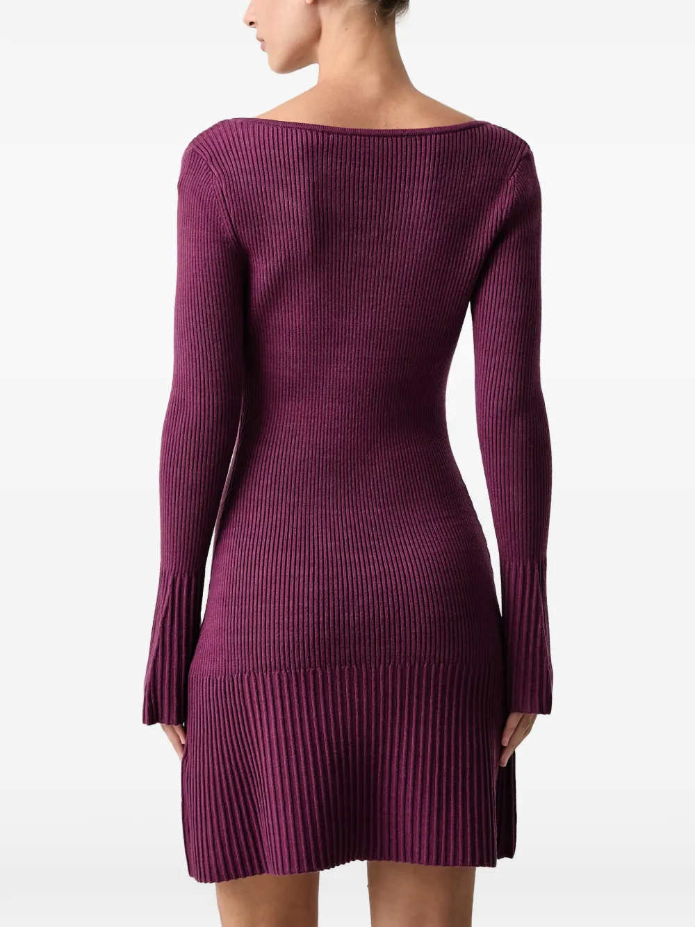 Karl Lagerfeld Jeans logo-plaque ribbed-knit mini dress Paars
