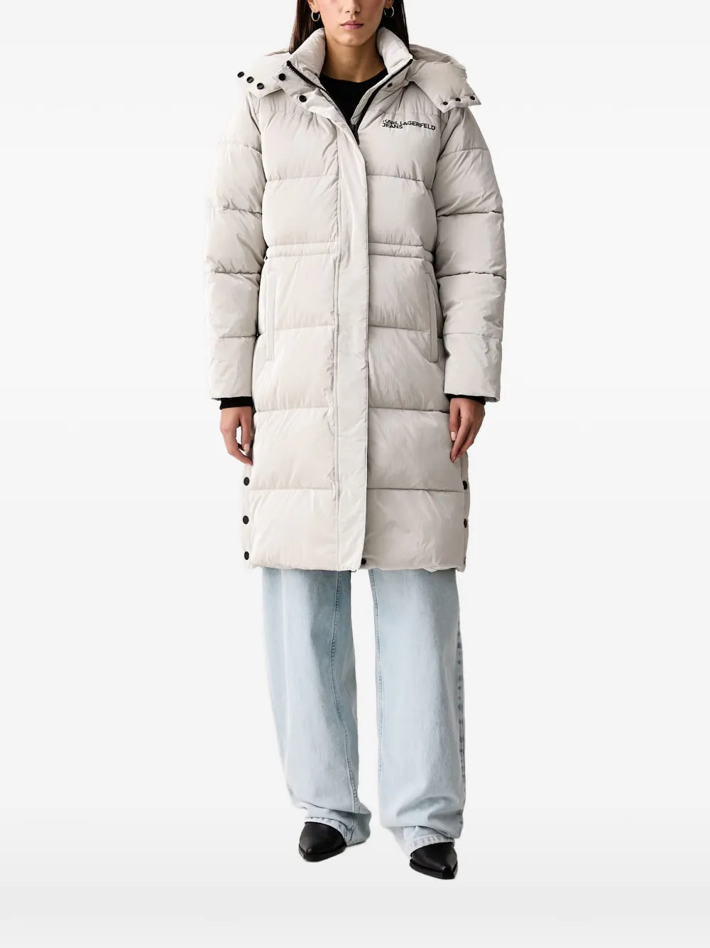 Karl Lagerfeld Jeans Donsjack met logoprint Grijs