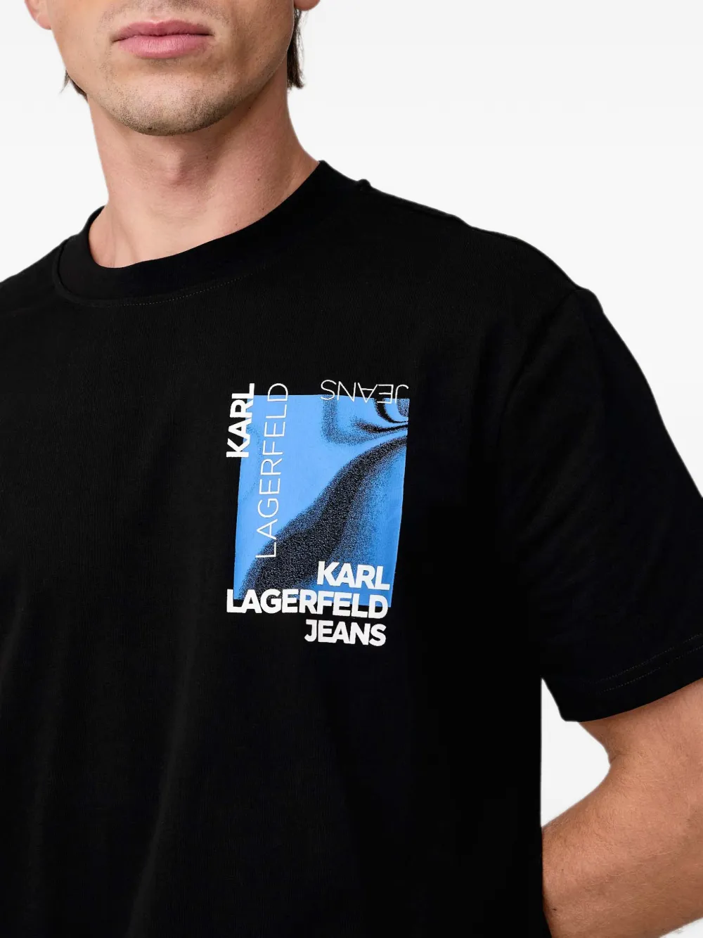 Karl Lagerfeld Jeans logo-print cotton T-shirt Zwart