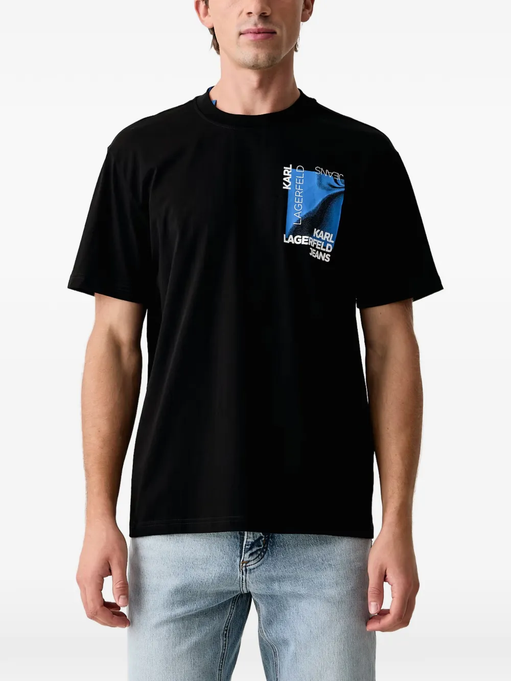 Karl Lagerfeld Jeans logo-print cotton T-shirt Zwart