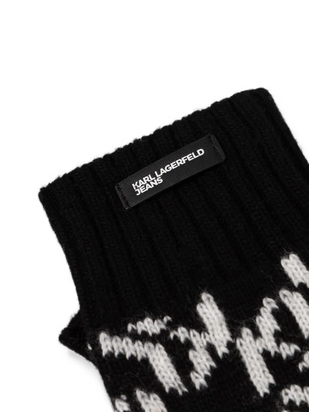 Karl Lagerfeld Jeans Muts- en handschoenenset met logo-monogram Zwart