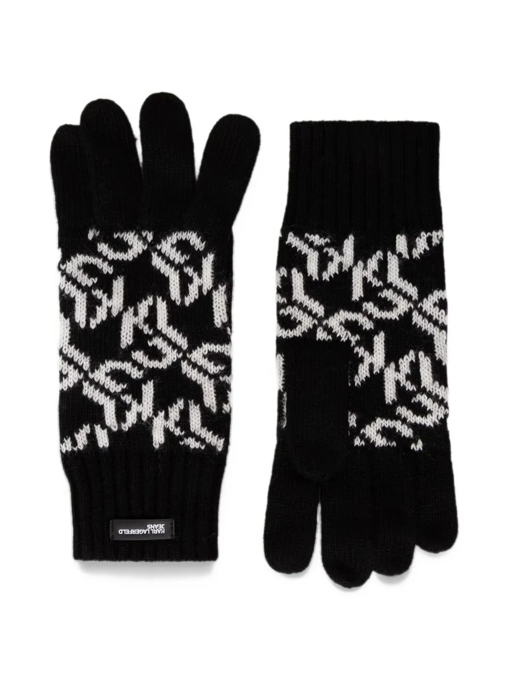 Karl Lagerfeld Jeans Muts- en handschoenenset met logo-monogram Zwart