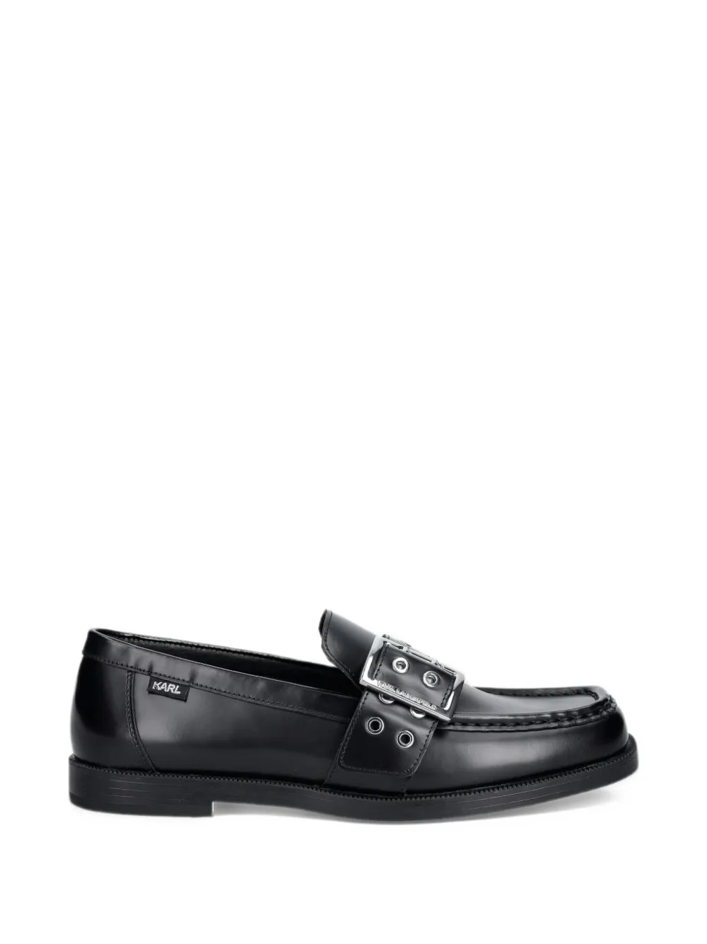 Karl Lagerfeld Kambree buckle-fastening eyelet-embellished loafers - Nero