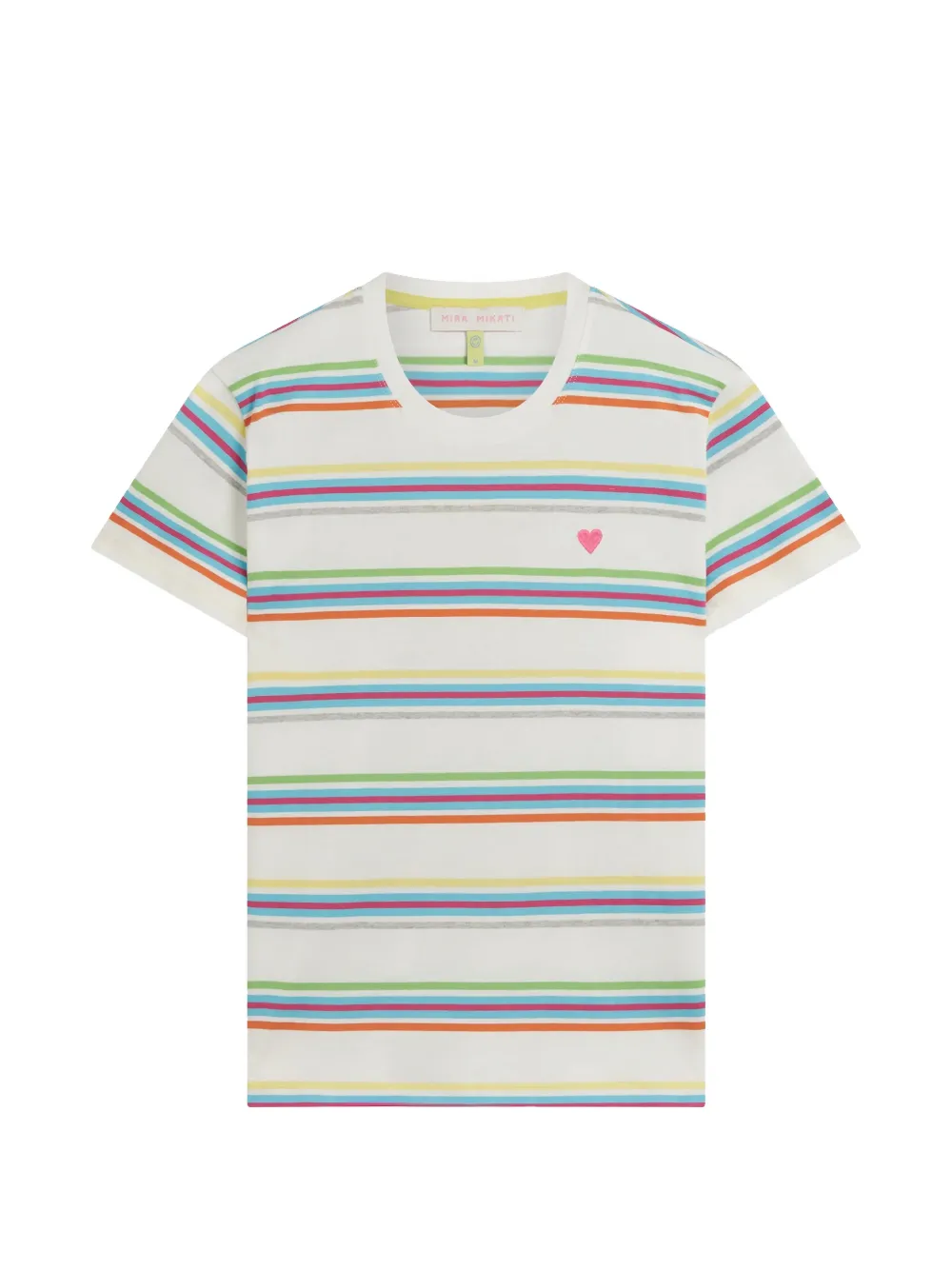 Mira Mikati embroidered striped T-shirt - Bianco