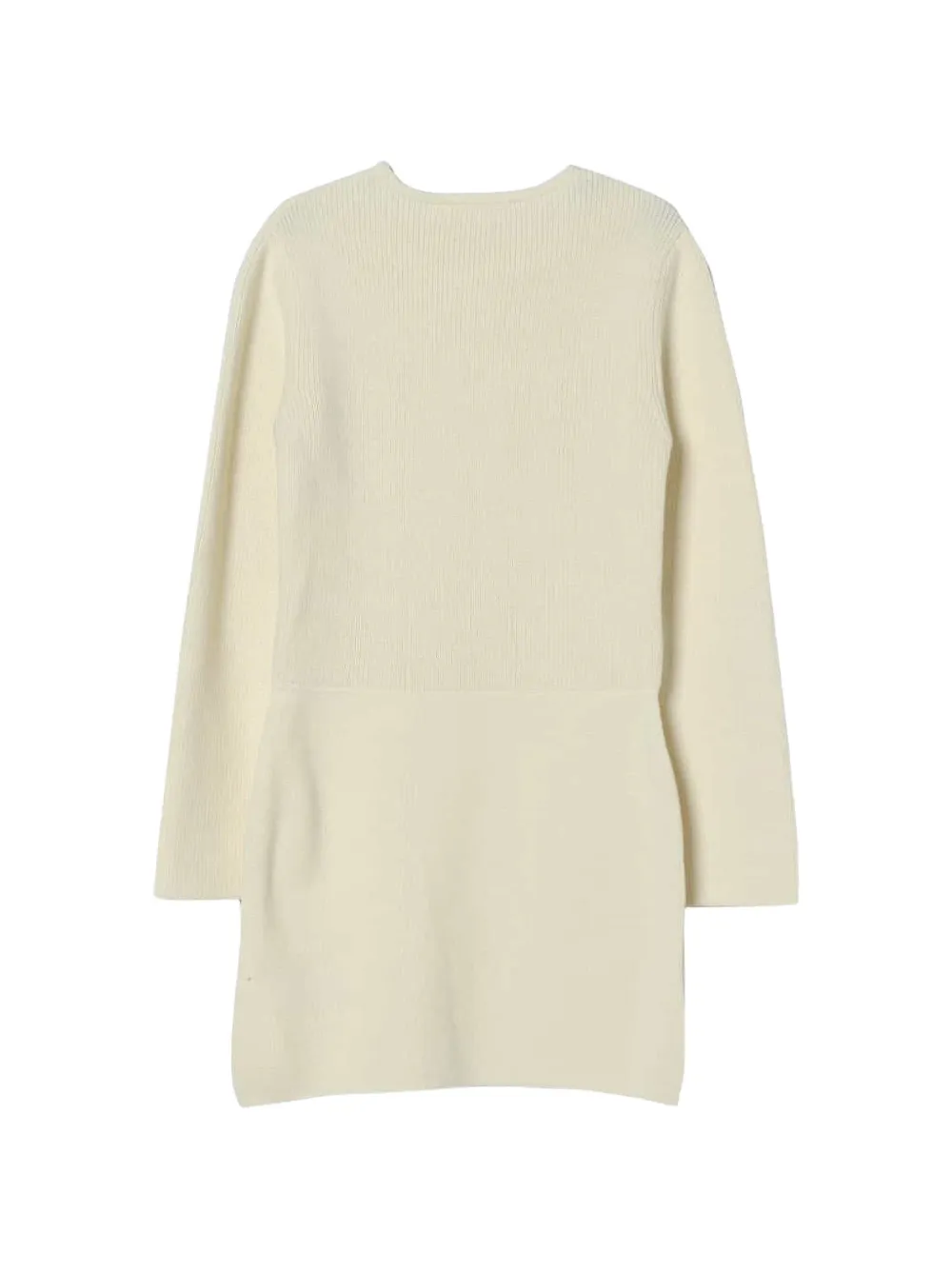 Elisabetta Franchi La Mia Bambina logo-patch ribbed-knit mini dress Wit