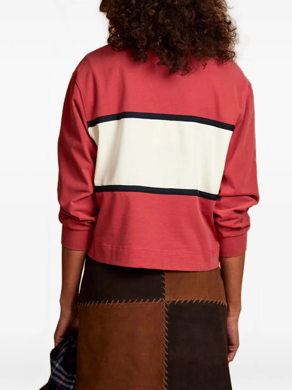 La Martina Hermes logo-print panelled polo shirt Rood